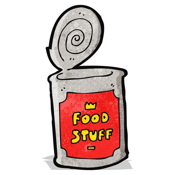 Lata de dibujos animados de alimentos — Vector de stock