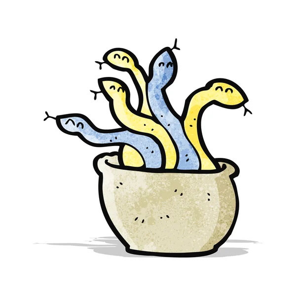 Cartoon basket of snakes — Stock Vector