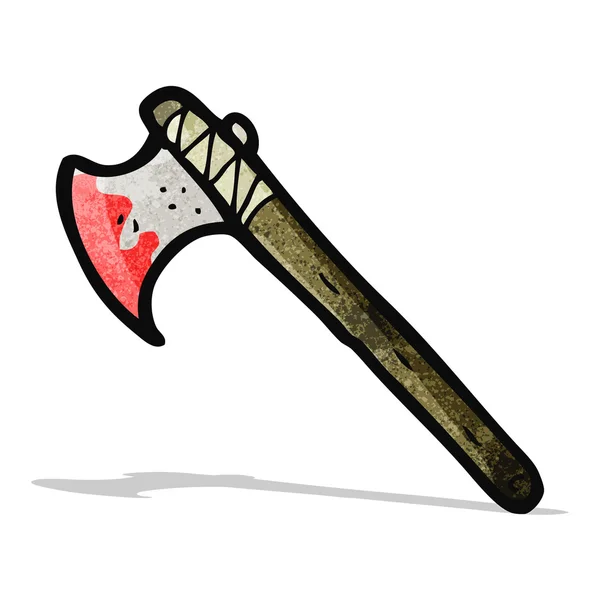 Cartoon bloody axe — Stock Vector