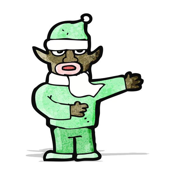 Cartoon-Weihnachtself — Stockvektor