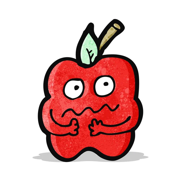 Cartoon nervoso maçã — Vetor de Stock