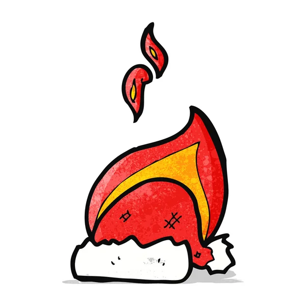 Cartoon flaming christmas hat — Stock Vector