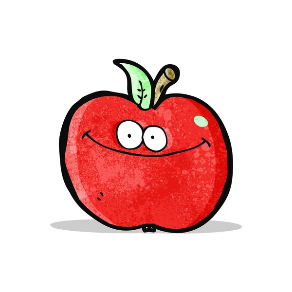 Dibujos animados manzana feliz — Vector de stock