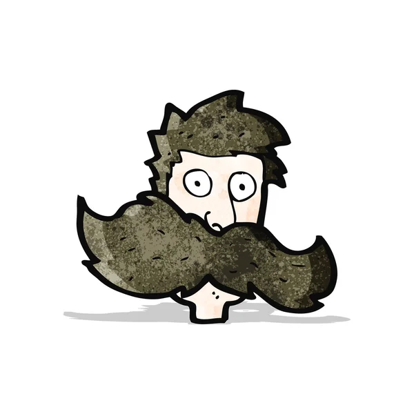 Dibujos animados bigote enorme — Vector de stock