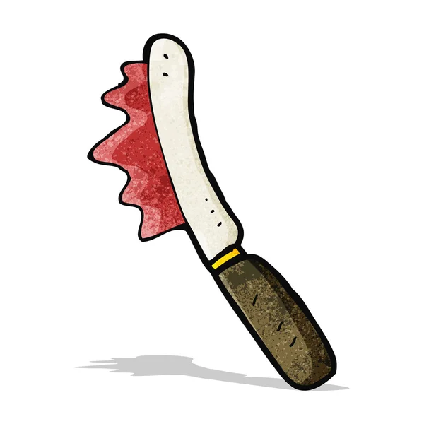 Knife spreading jam cartoon — Stock Vector