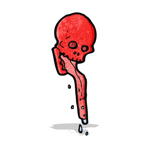 Dibujo animado cráneo grueso sobresaliendo lengua — Vector de stock