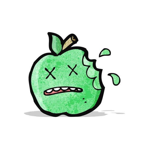 Cartoon aangebeten appel — Stockvector