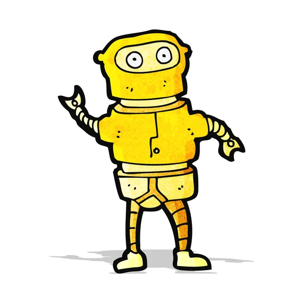 Robot de oro de dibujos animados — Vector de stock