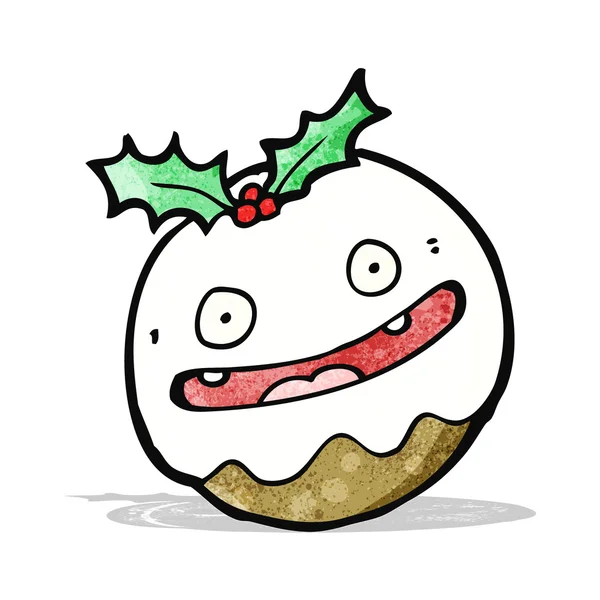 Budín de Navidad de dibujos animados — Vector de stock