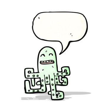 Konuşma baloncuklu ahtapot çizgi filmi