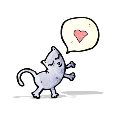 Karikatür kedi aşık