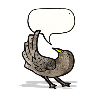 çizgi film siyah kuş