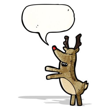 karikatür kırmızı burunlu Ren geyiği