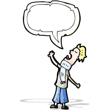 çizgi adam ile konuşma balonu