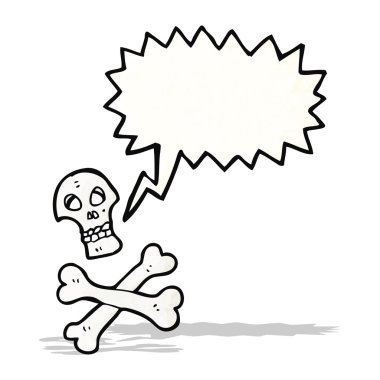 kafatası ve kemiklerin karikatür