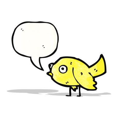 Konuşma baloncuklu çizgi film kuşu