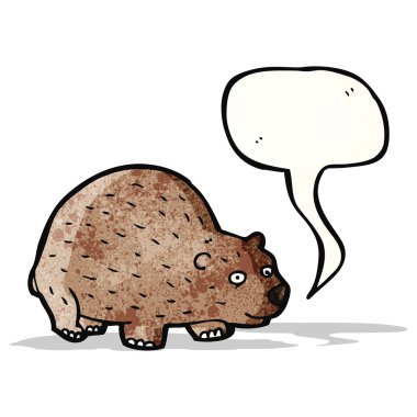 konuşma balonu ile karikatür wombat