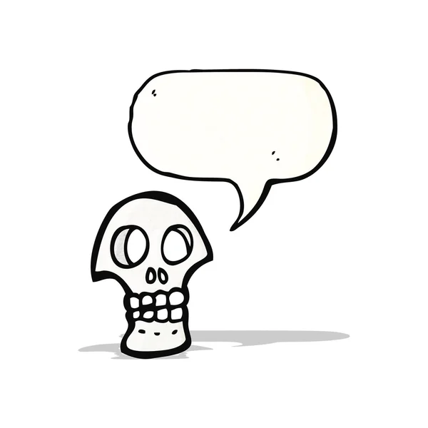 Cartoon skull-symbool met tekstballon — Stockvector
