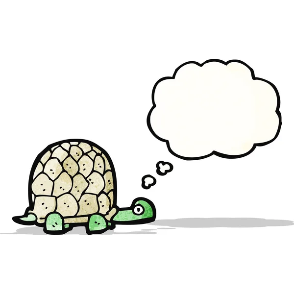 Cartoon schildpad met gedachte zeepbel — Stockvector