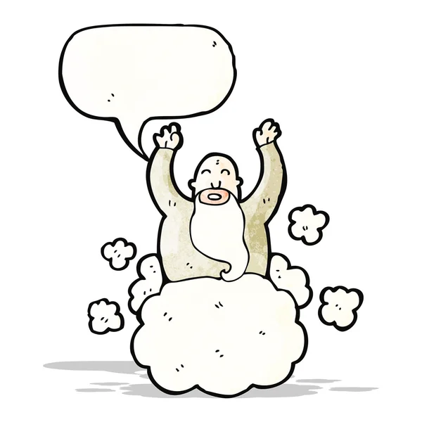 God on cloud cartoon — стоковый вектор