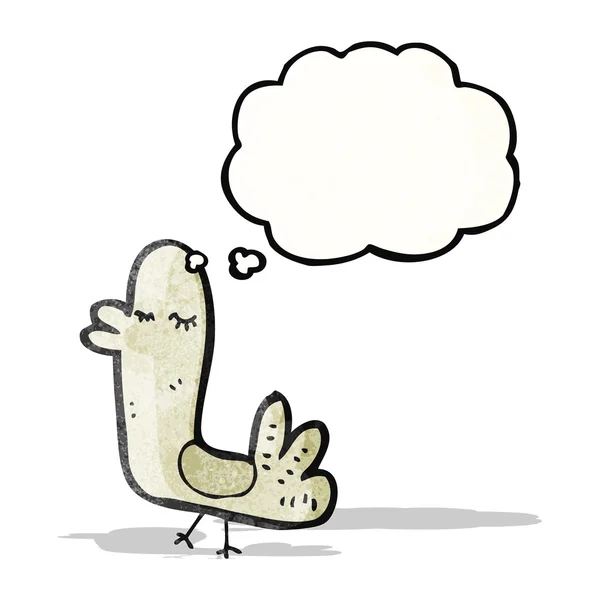 Bird with thought bubble cartoon — Stock Vector