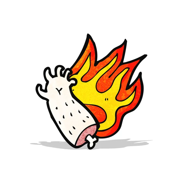 Flaming arm cartoon — Stock Vector