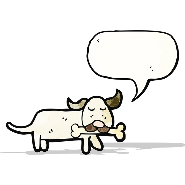 Hund mit Knochen Karikatur — Stockvektor