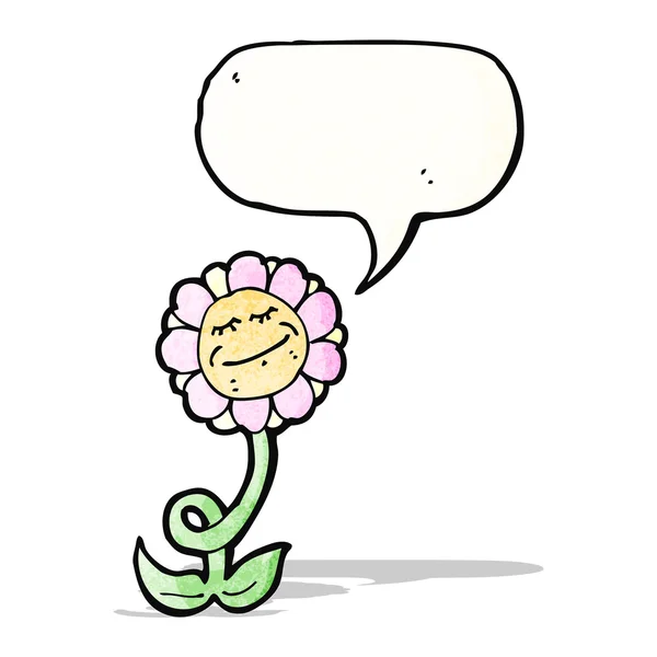 Cartoon flower with speech bubble — Stock Vector