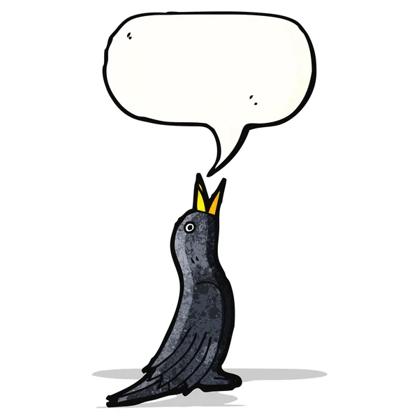 Singing blackbird cartoon — Stock Vector
