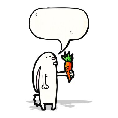 karikatür tavşan havuç holding