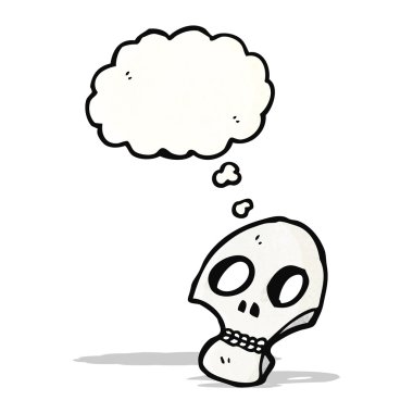 Graffiti stil kafatası ile düşünce balonu