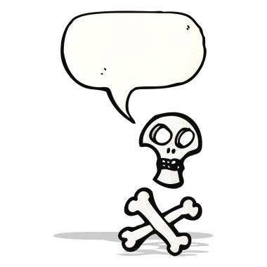 karikatür kafatası ve kemiklerin