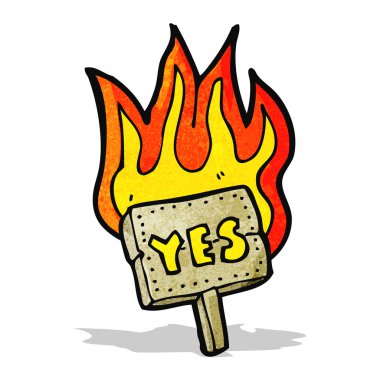 Evet işareti karikatür