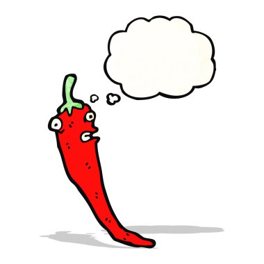 karton chili biber ile düşünce balonu