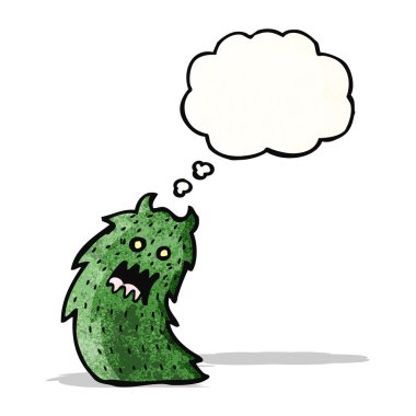 korkunç canavar ile düşünce balonu