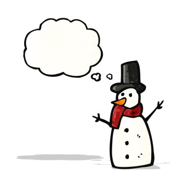 düşünce kabarcık karikatür ile kardan adam