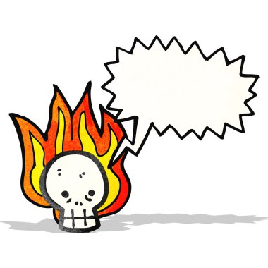 flaming çizgi film kafatası