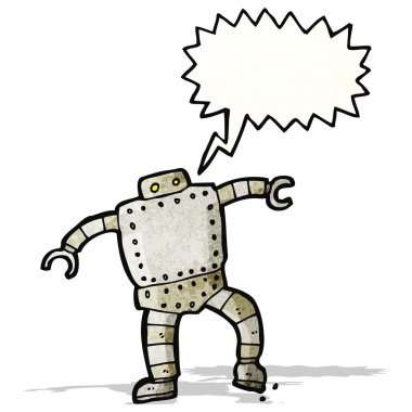 bağırarak robot karikatür