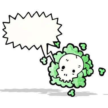 Cartoon schedel wolk