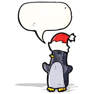 sevimli Noel penguen karikatür