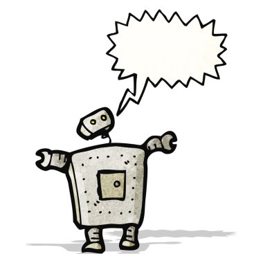 bağırarak robot karikatür