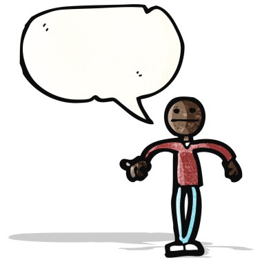 karikatür sopa adam omuzlarında shrugging