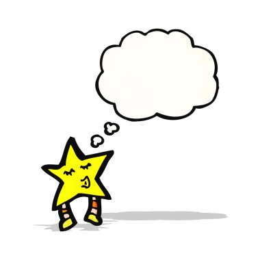 çizgi film yıldızı ile düşünce balonu