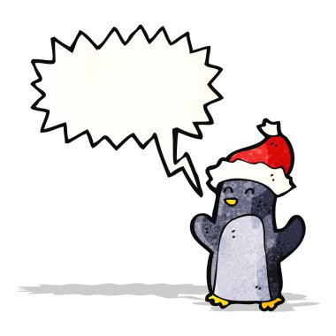 sevimli Noel penguen karikatür