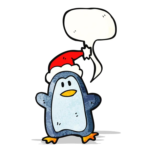 Pinguino di Natale cartone animato — Vettoriale Stock