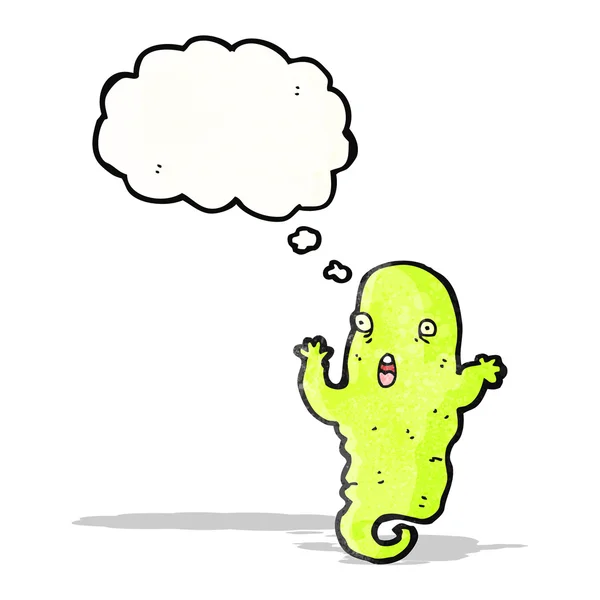 Gloeiende groene cartoon ghost — Stockvector