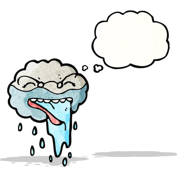 Dibujos animados raincloud con burbuja de pensamiento — Archivo Imágenes Vectoriales