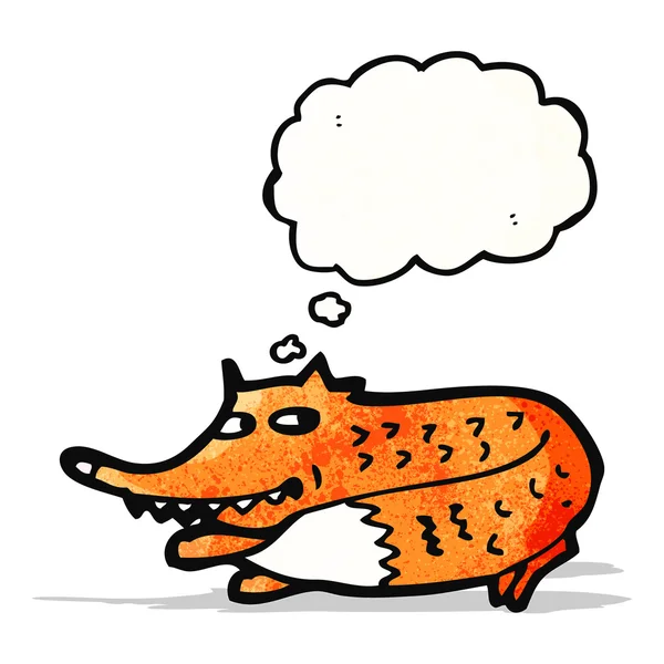 Kreslená liška s myšlenkovou bublinou — Stockový vektor