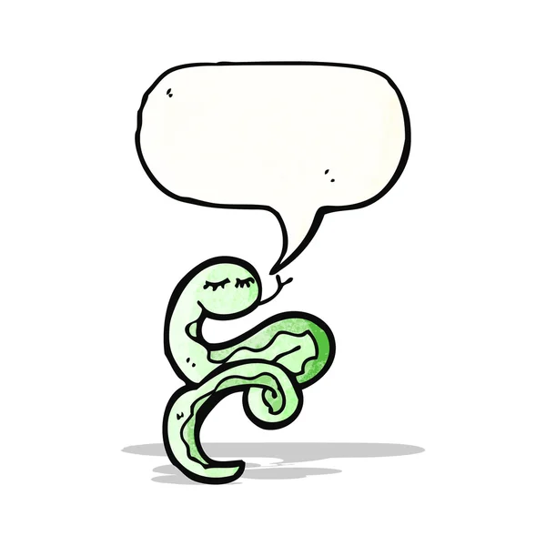 Snake with speech bubble cartoon — Stock Vector