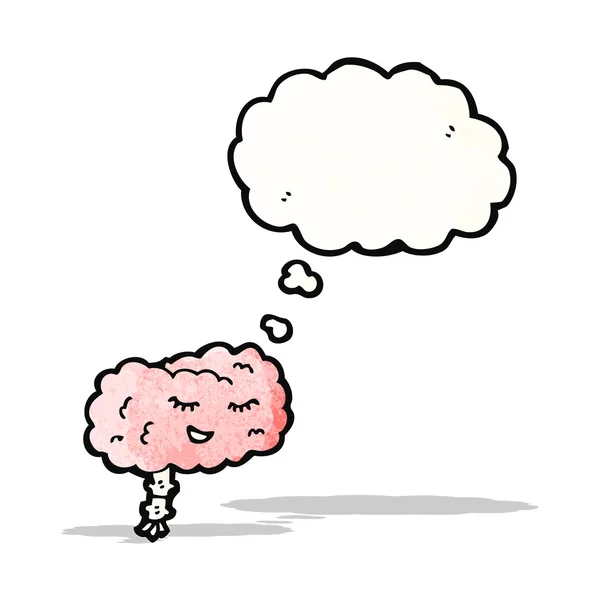 Cartoon brain with thought bubble — Stock Vector